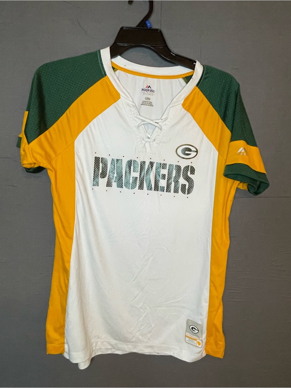 Majestic Fan Fashion Womens GreenBay Packers Short Sleeve Hockey Jersey